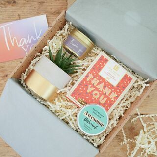Thank you plant, candle and chocolate gift set
